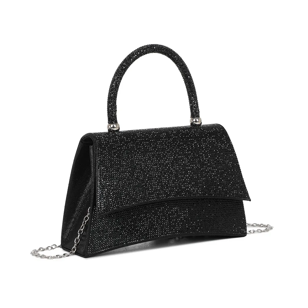Gallantry Paris Stellaire sac de soirée Noir à strass