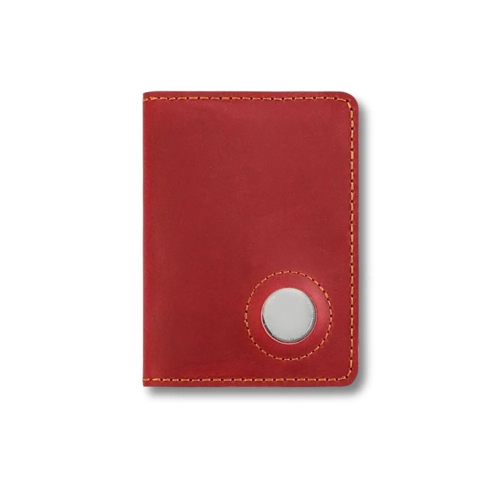 Maison Sacoches Line porte-cartes homme vert cuir AirTag