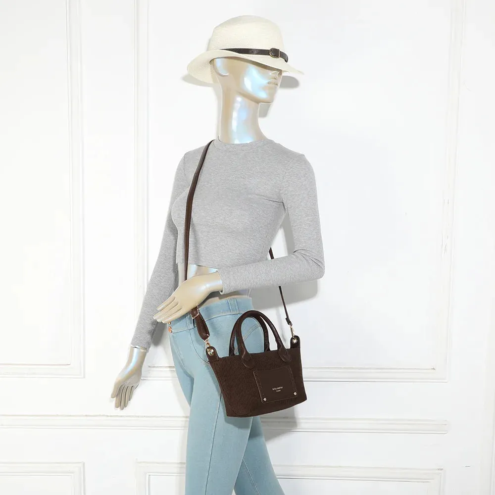 Gallantry Paris La Léandra sac à main coffee velours côtelé