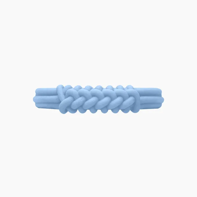 O bracelet Knot Double silicone bleu pastel fin