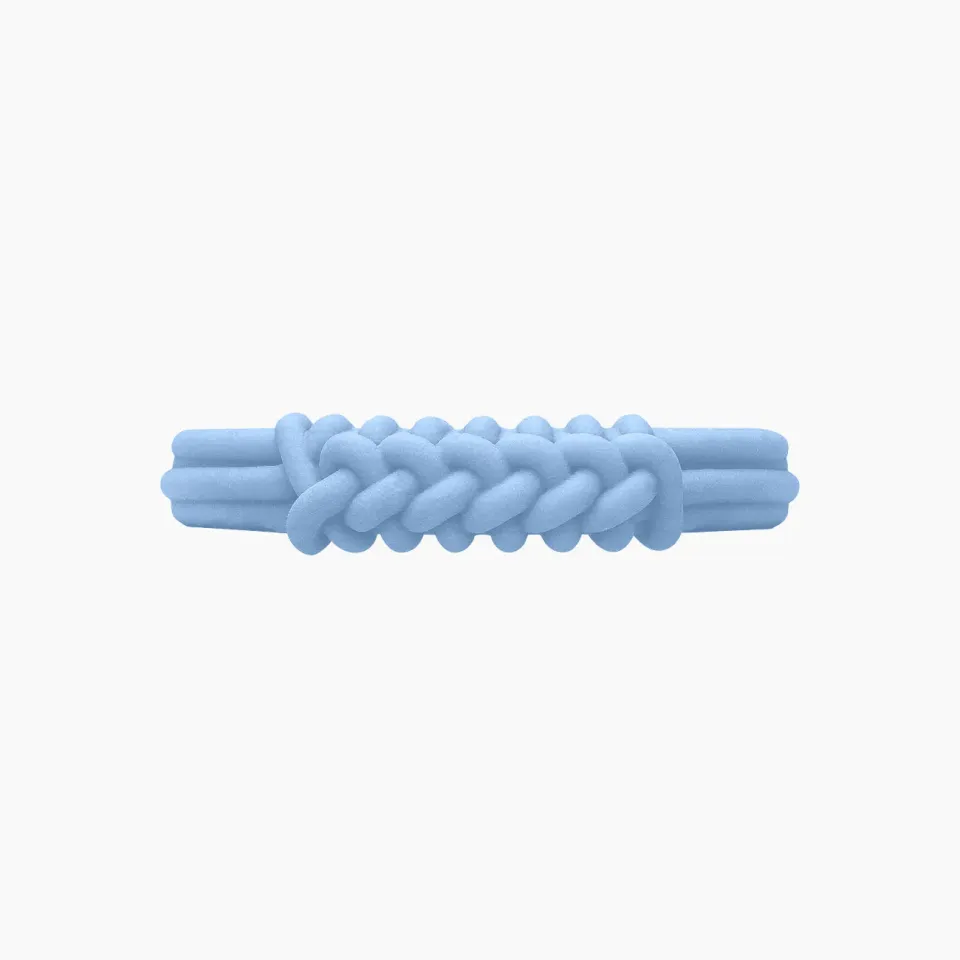 O bracelet Knot Double silicone bleu pastel fin