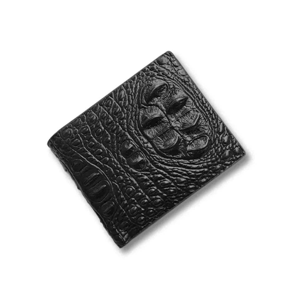 Maison Sacoches Varen Portefeuille Homme Noir Effet Croco