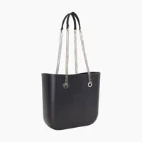 O bag Mini sac assemblé chaîne noir toile