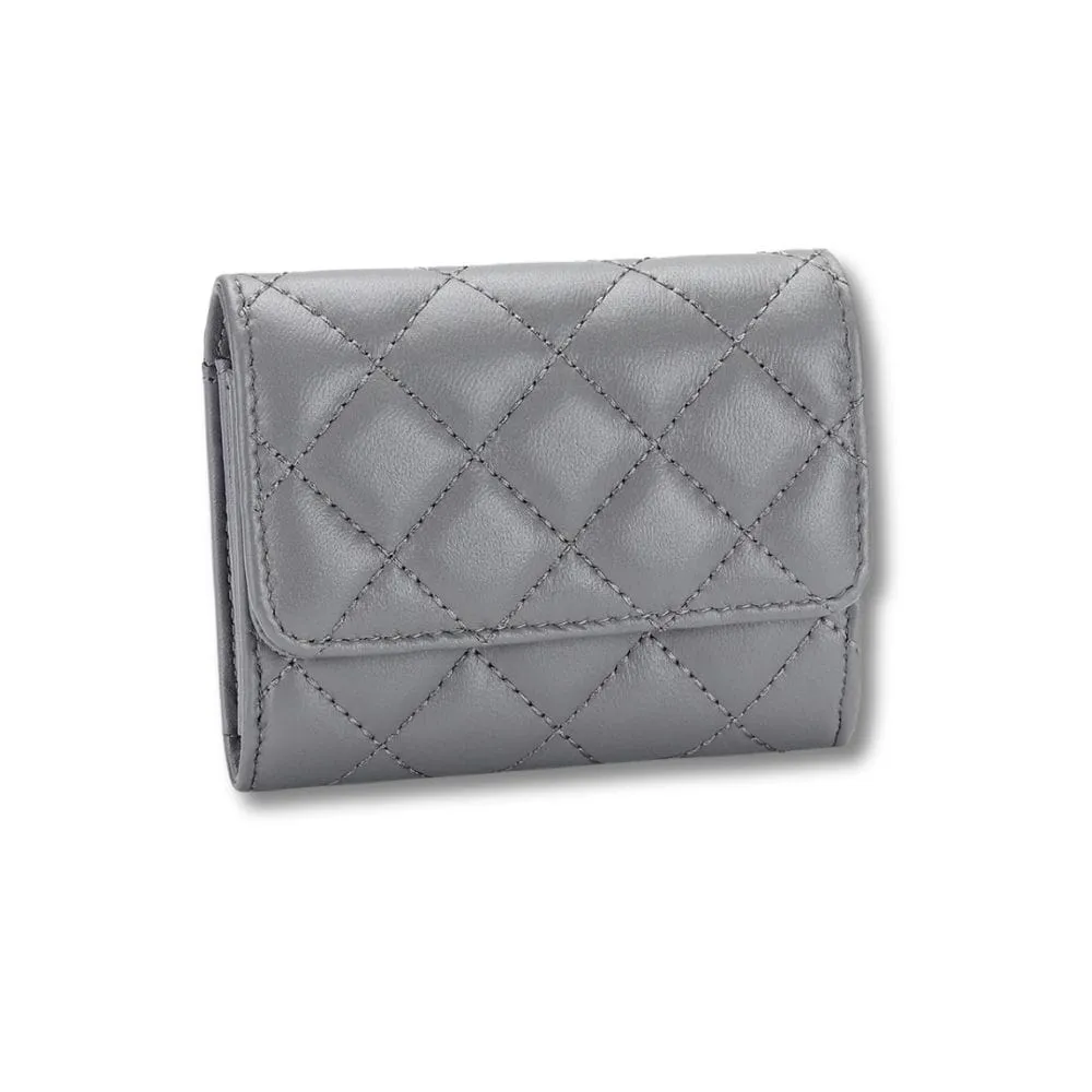 Maison Sacoches Virelle porte-monnaie femme bleu matelassé