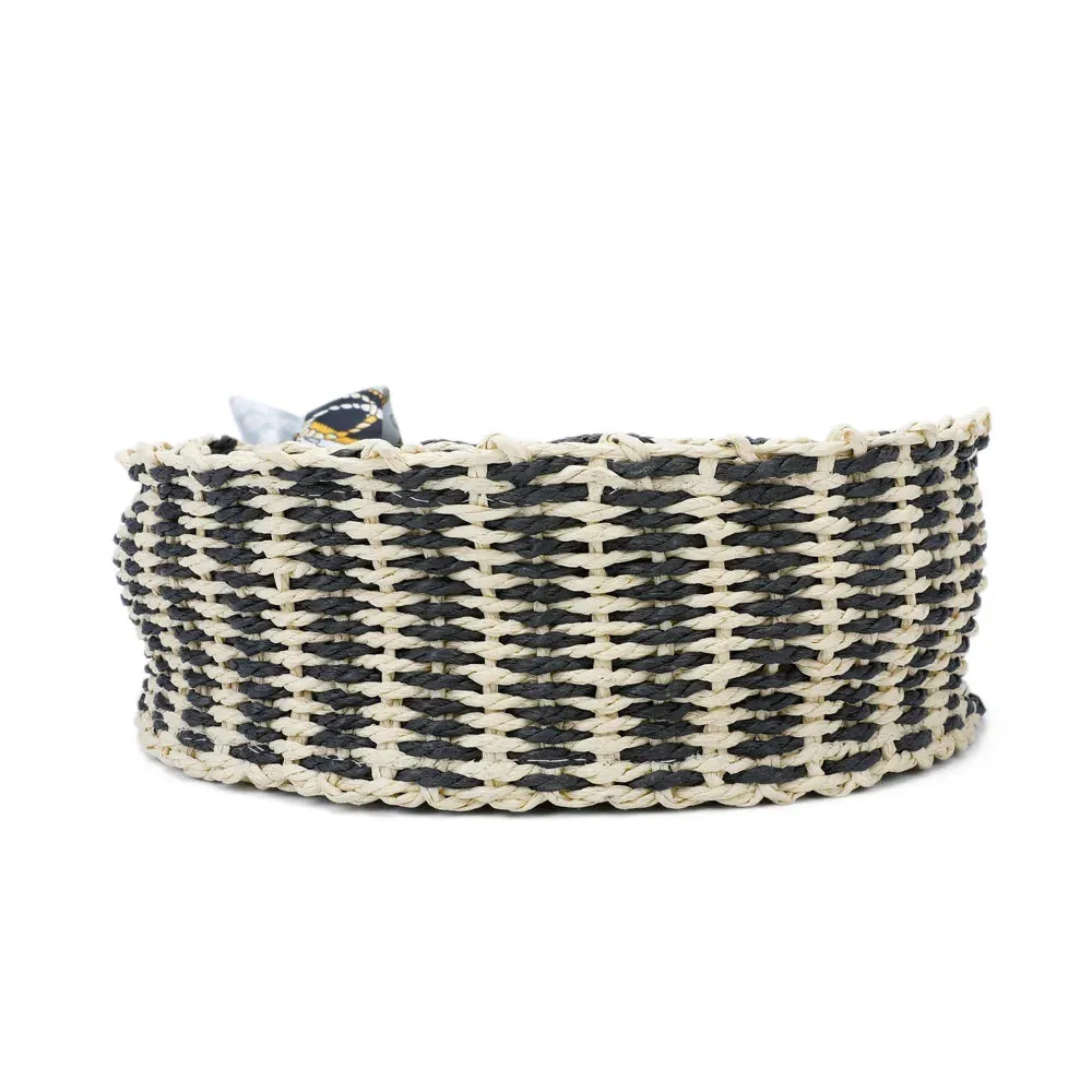 Gallantry Paris Zéphyr sac rond noir/beige tressé