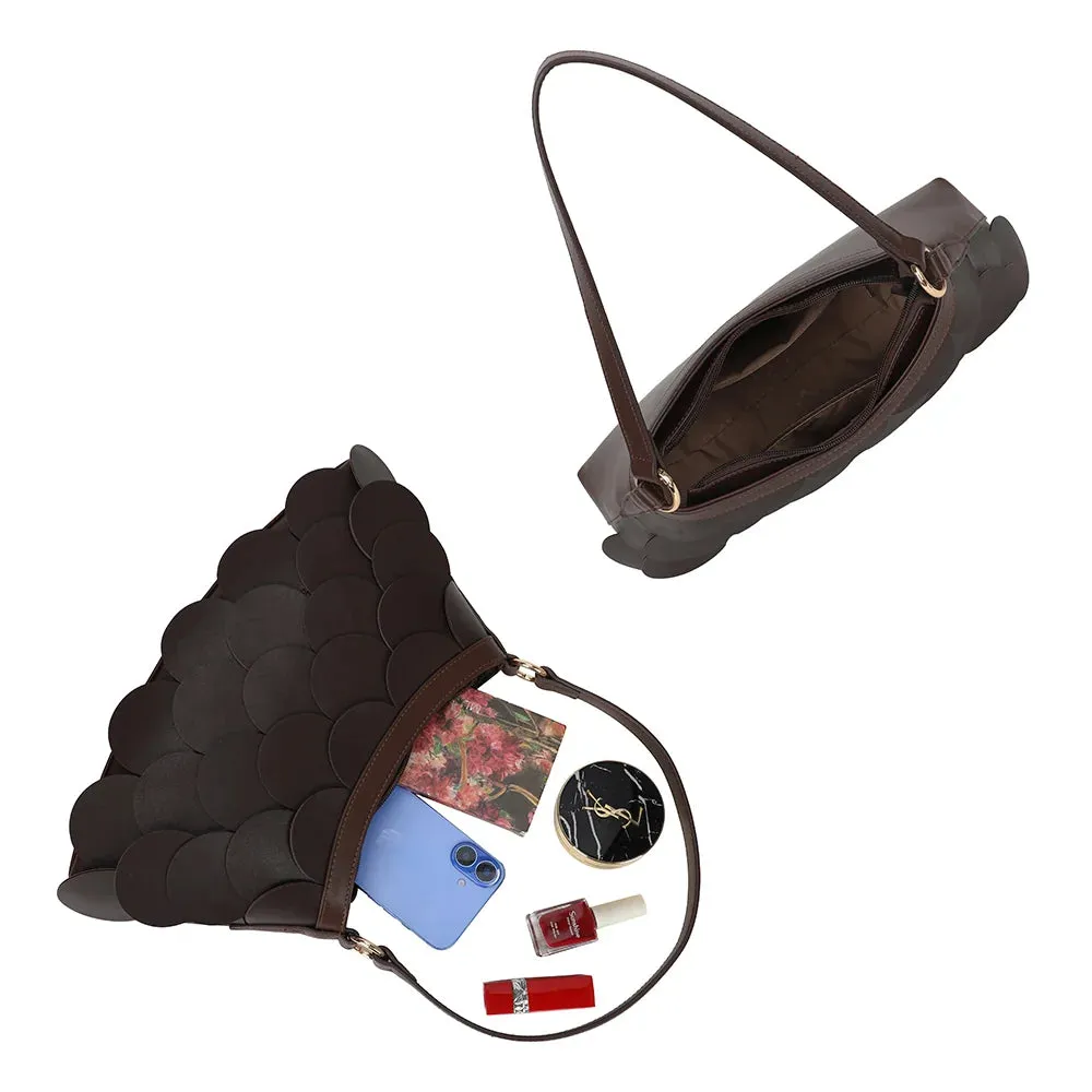 Gallantry La Écaille sac épaule Coffee écailles