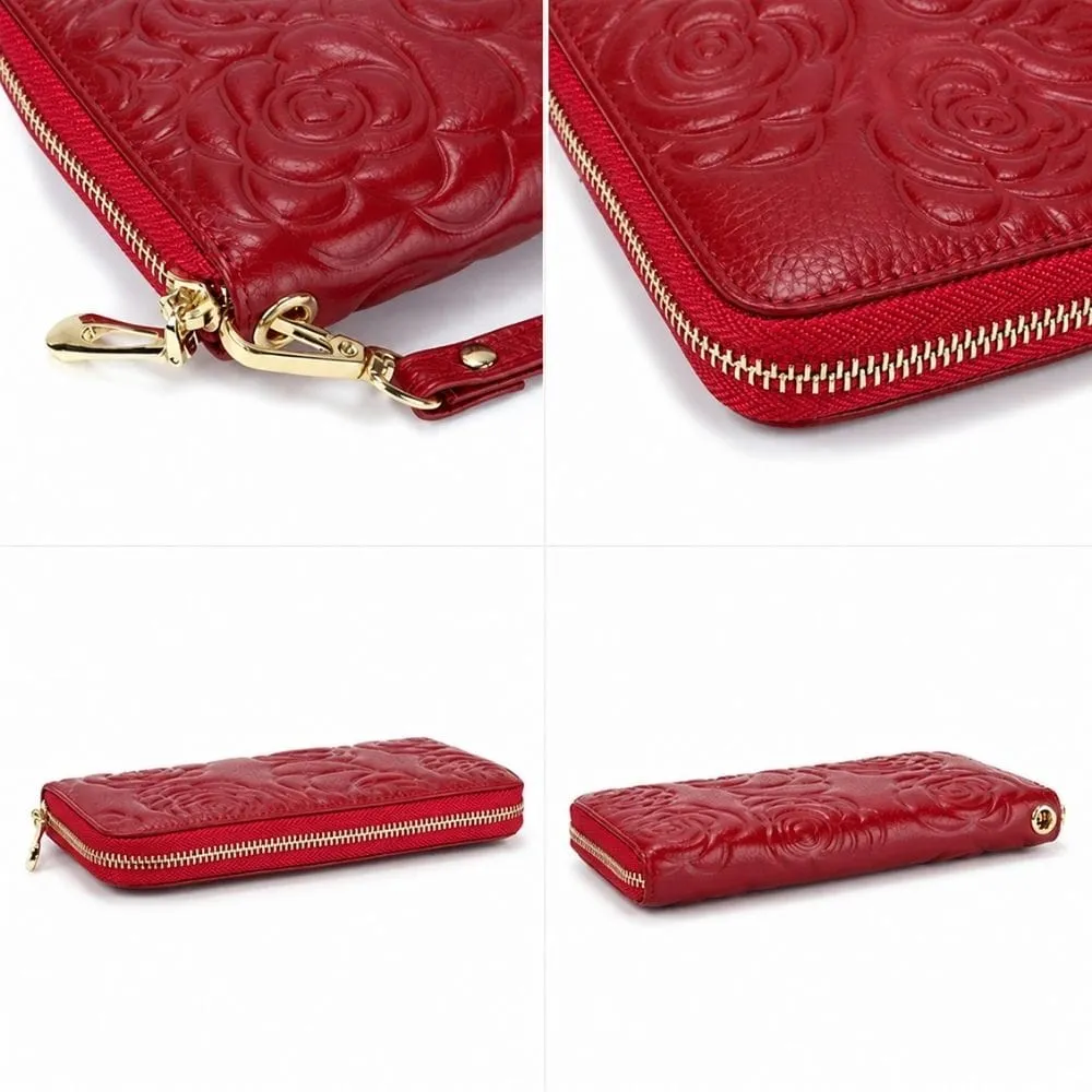 Maison Sacoches Solène portefeuille femme cuir rouge