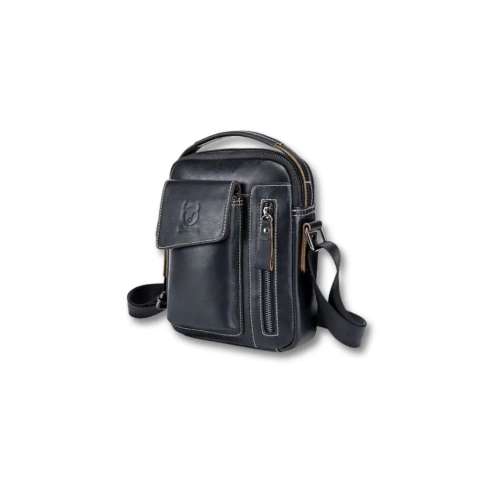 Maison Sacoches Atlas sacoche homme cuir marron zippée