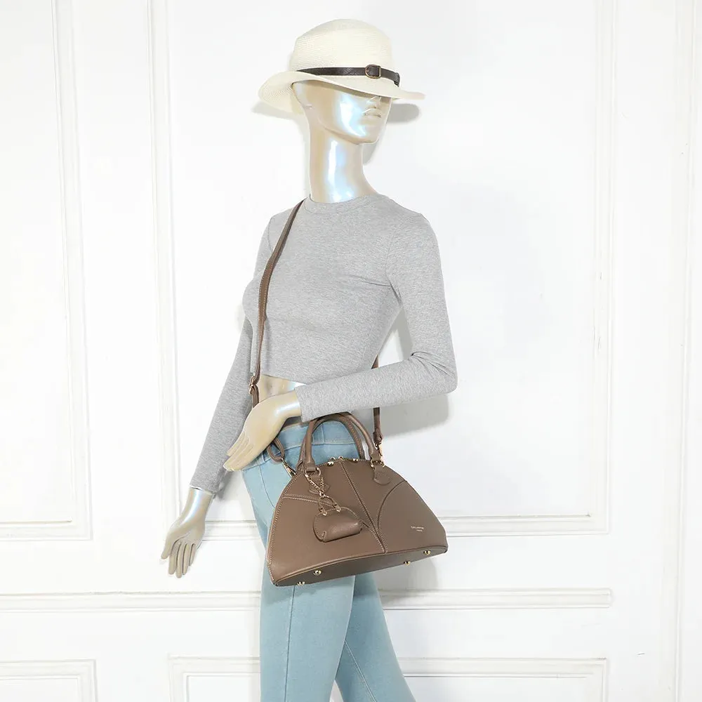 Gallantry Paris La Éminence sac dôme taupe saffiano doré