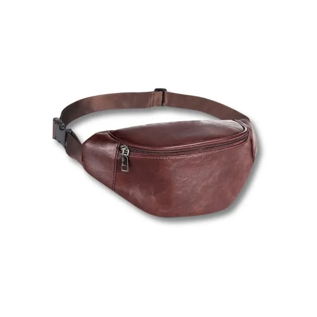 Maison Sacoches Elio sac banane cuir marron