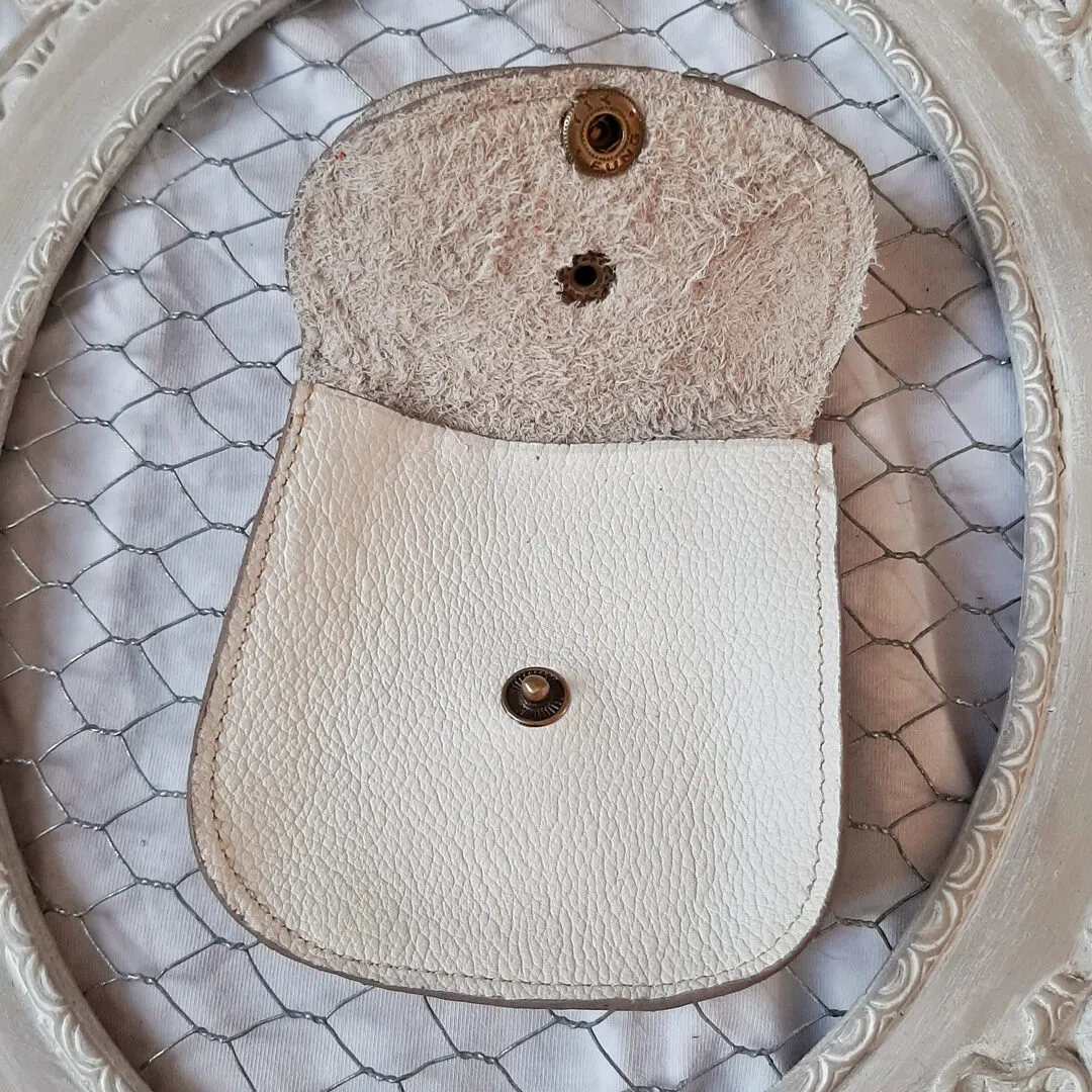 Atelier Anne R Gustave porte-monnaie cuir blanc 2 rabats