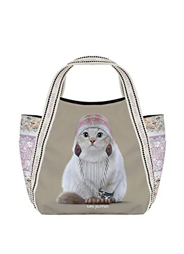 Téo Jasmin Jasmine Boho petit cabas sable à poches