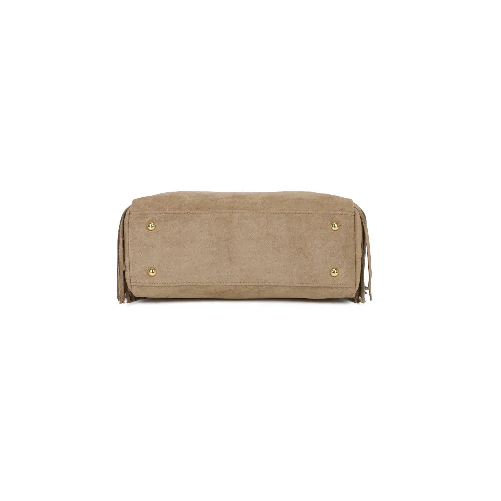 Gallantry Paris Nacara sac à main franges taupe foncé