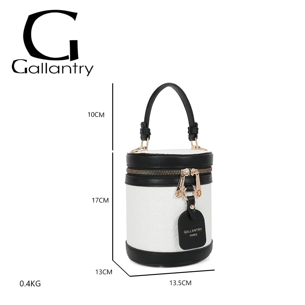 Gallantry Cylia petit sac cylindrique marron beige