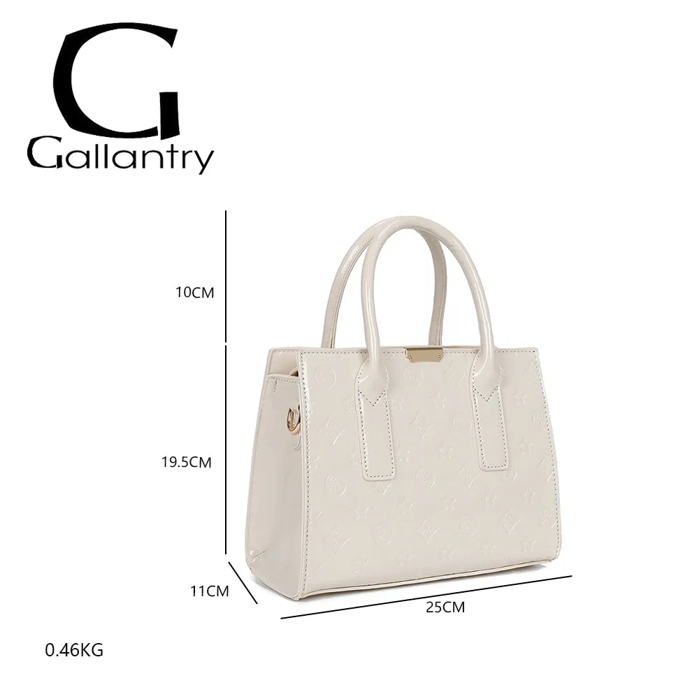 Gallantry Stella sac à main noir verni embossé