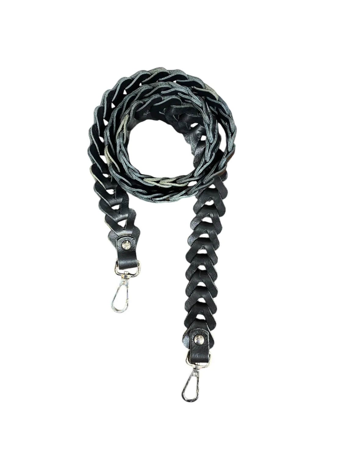 Hexagone Cuir Croisillons anse cuir marine cuir vachette 1,05 m