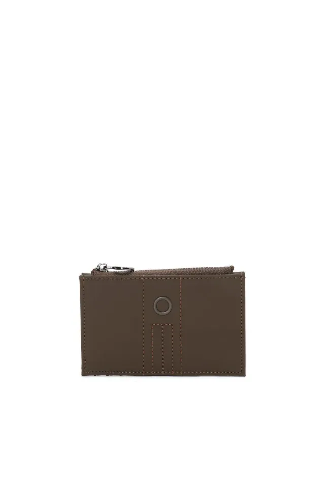 O Bag Anemone porte-cartes zip tissu gommé chocolat