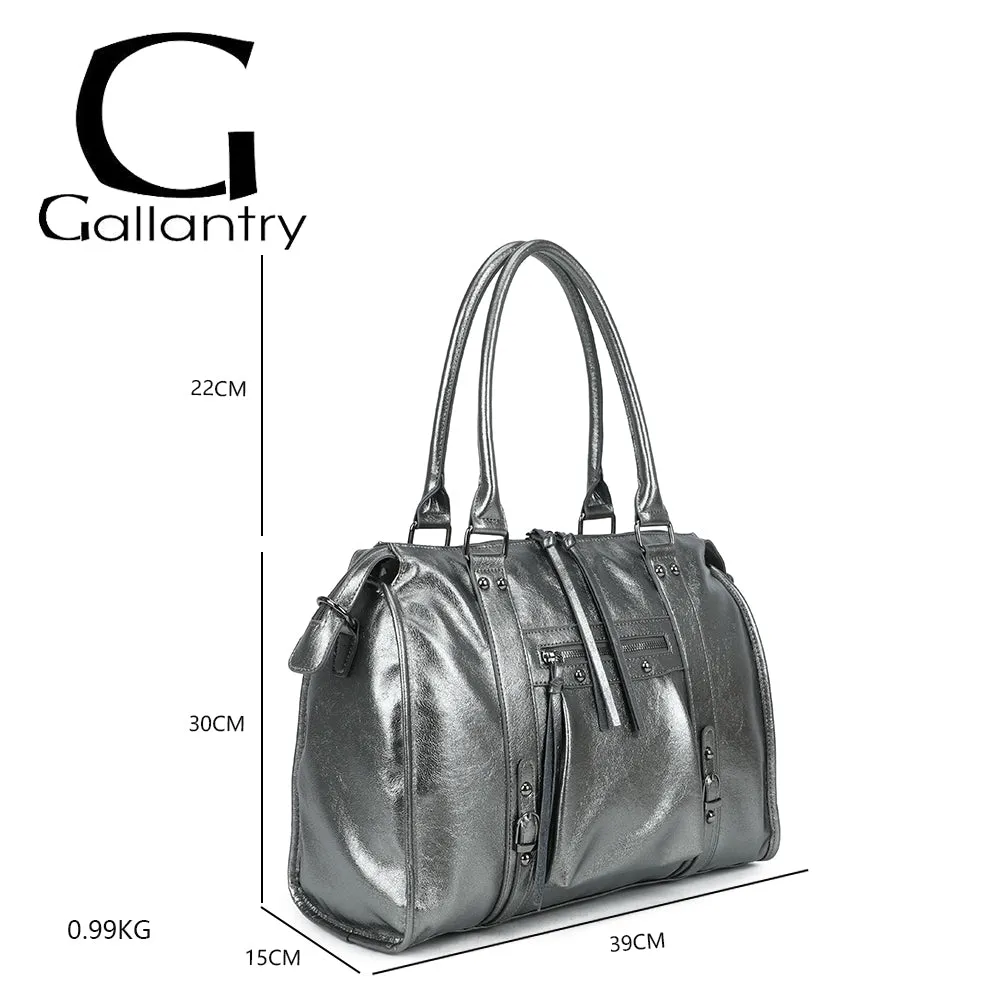 Gallantry Paris Skyla Métallique Grand cabas Gris argenté 39cm