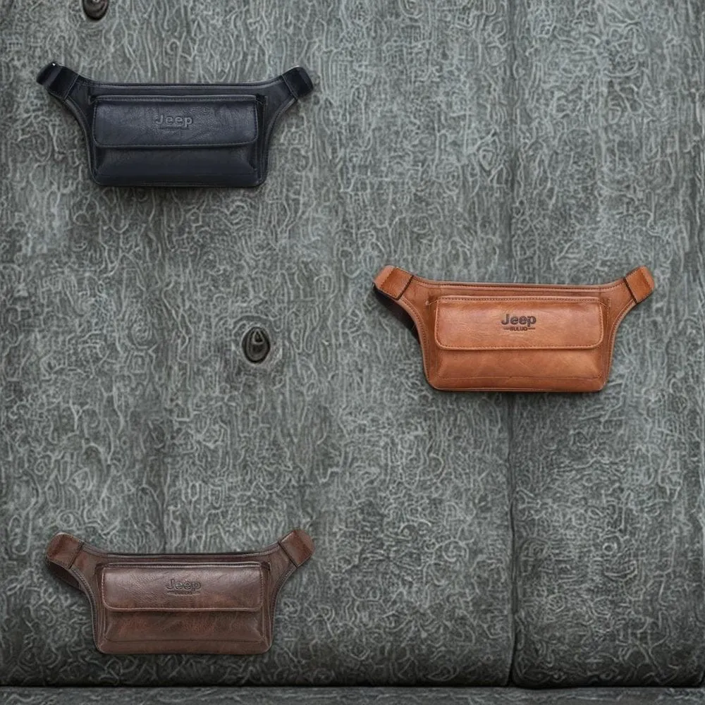 Maison Sacoches Jeep sac banane cuir kaki imperméable