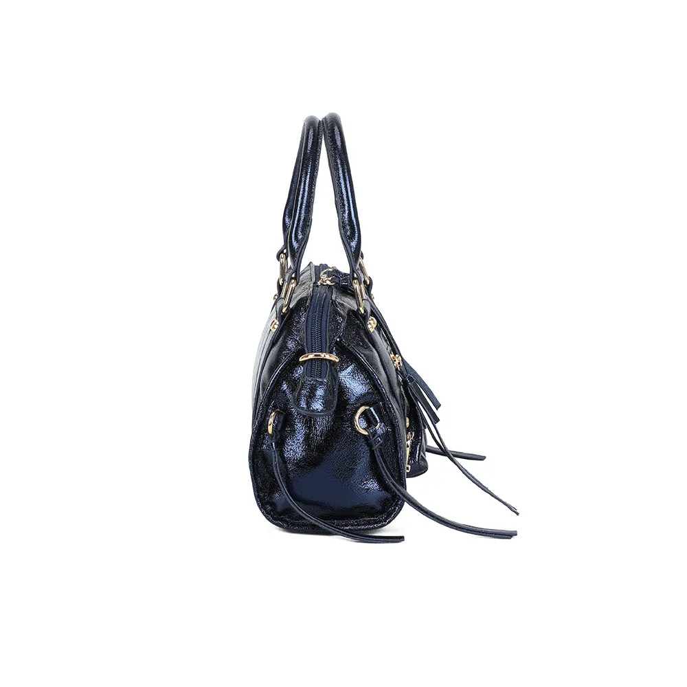 Gallantry Skyla Brillant sac à main bleu foncé métallisé