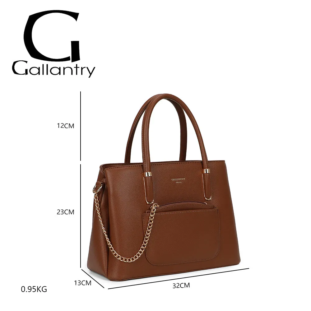 Gallantry La Valdine sac à main Marron foncé chaîne