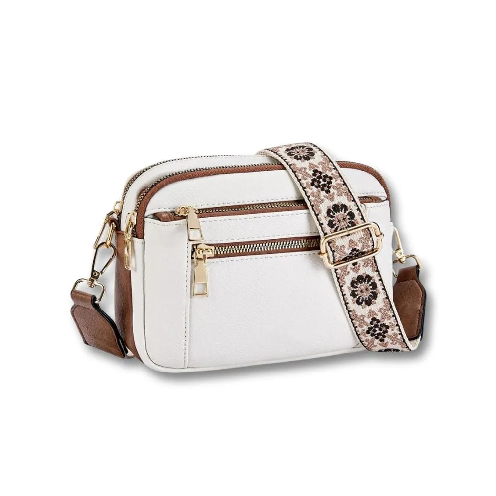 Maison Sacoches Flavia sacoche femme cuir PU Brun compact