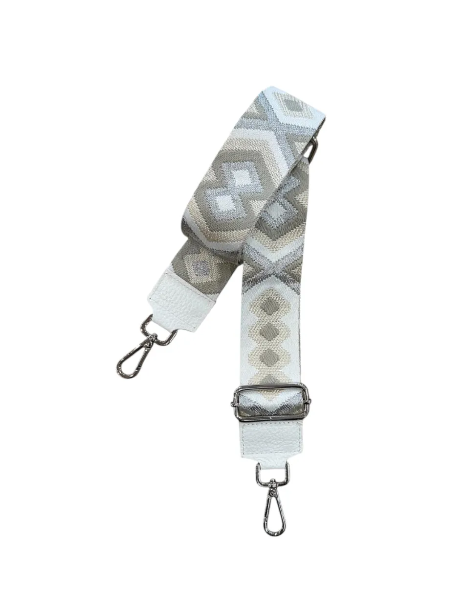Hexagone Cuir Boem anse sac nylon aqua tressé 5 cm