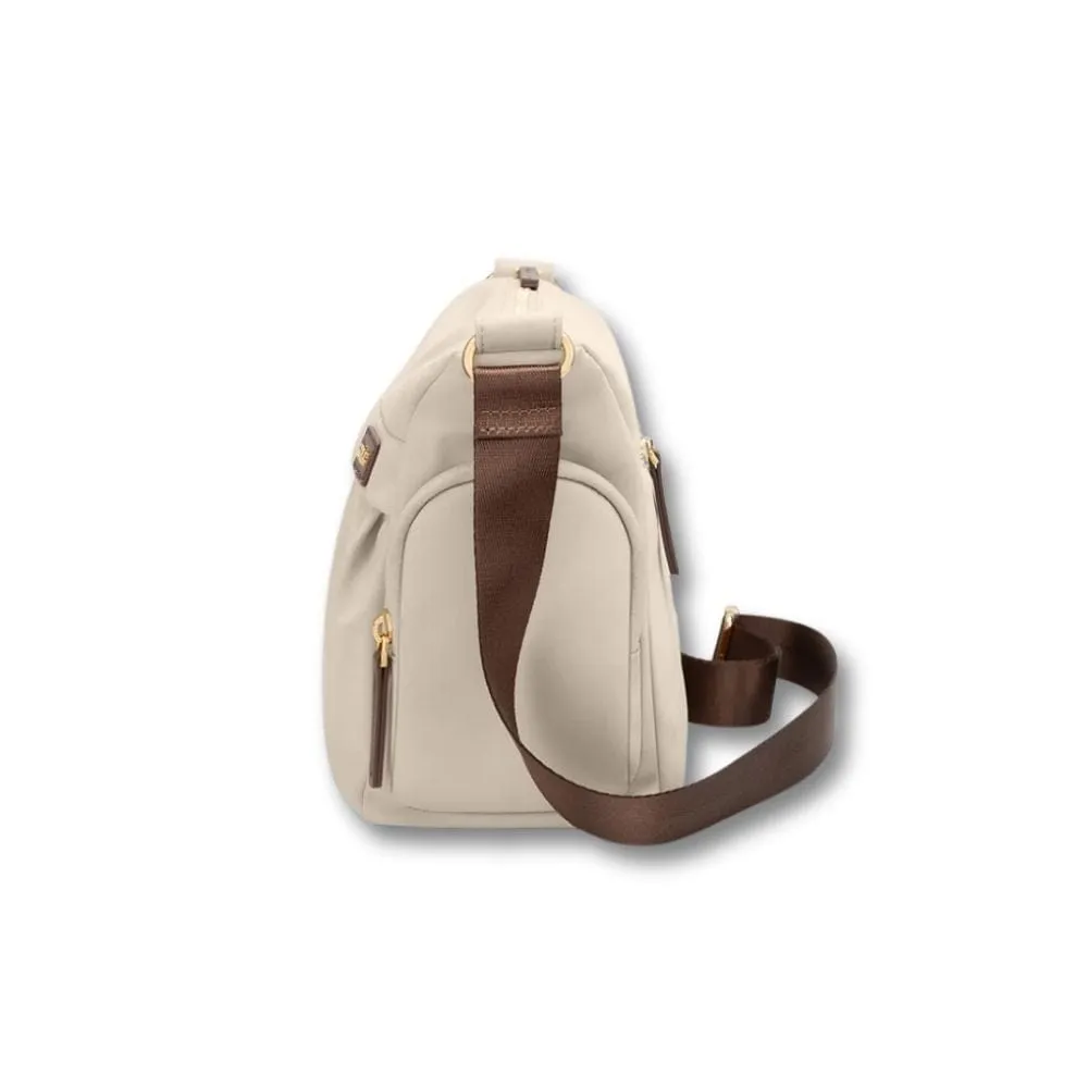 Maison Sacoches Viana Sac Bandoulière Femme Beige Zippé
