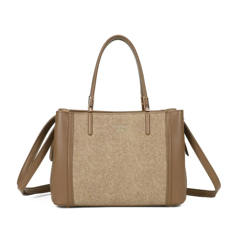 Gallantry Valdora sac à main taupe 27 cm chevrons