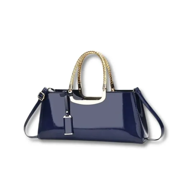 Maison Sacoches Ysée sac à main cuir brillant Noir chic
