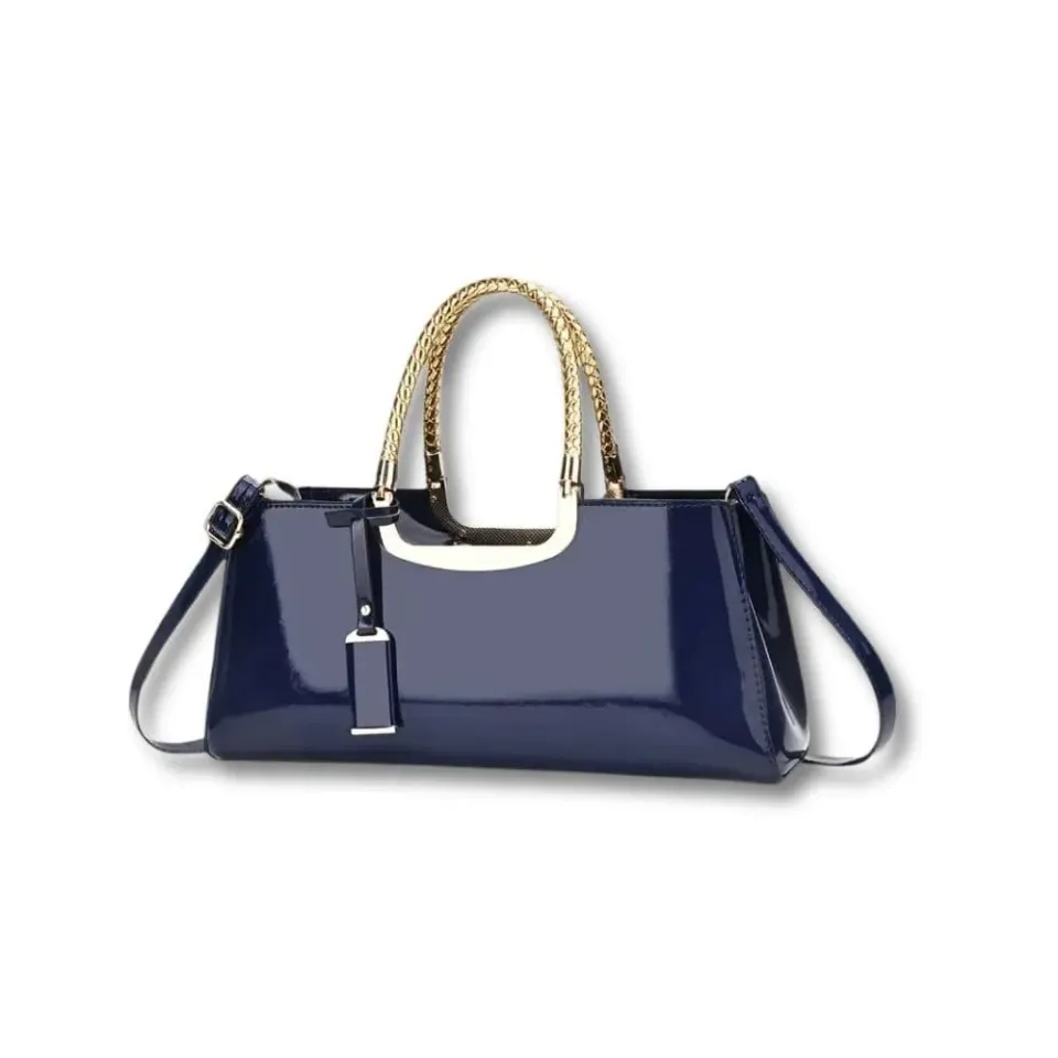 Maison Sacoches Ysée sac à main cuir brillant Noir chic