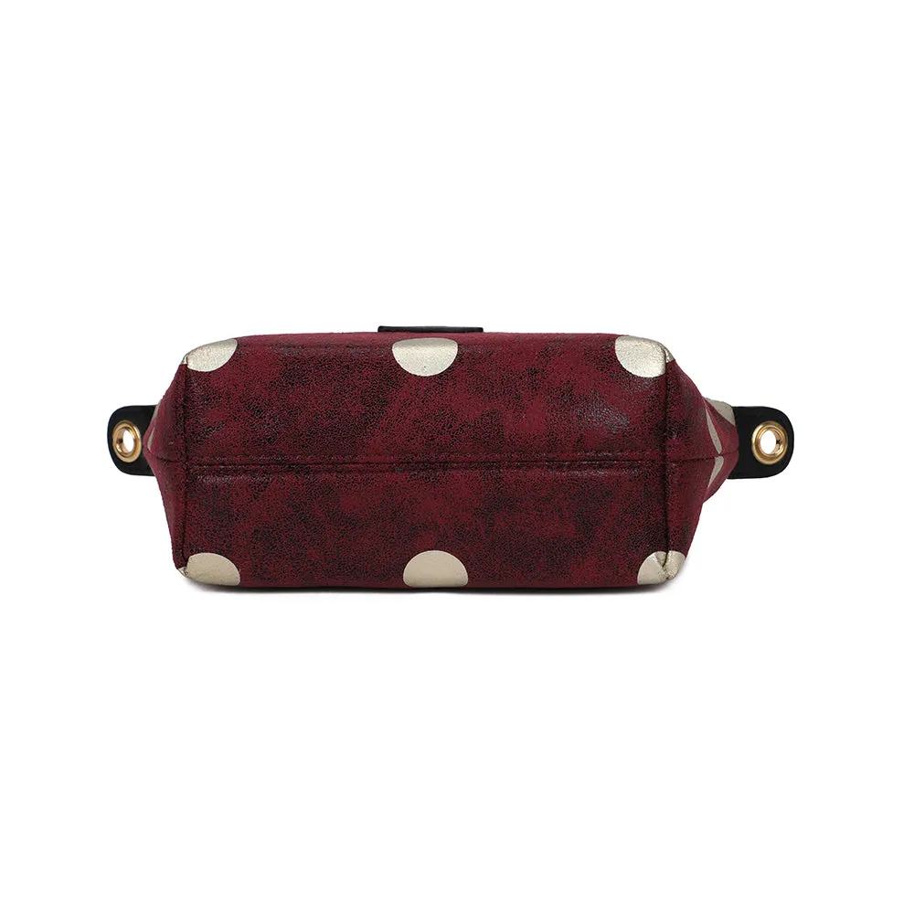 Gallantry Polka petit sac bordeaux pois métal