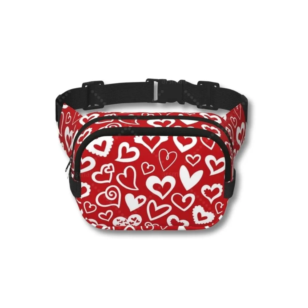 Maison Sacoches Love banane rouge femme motif cœur
