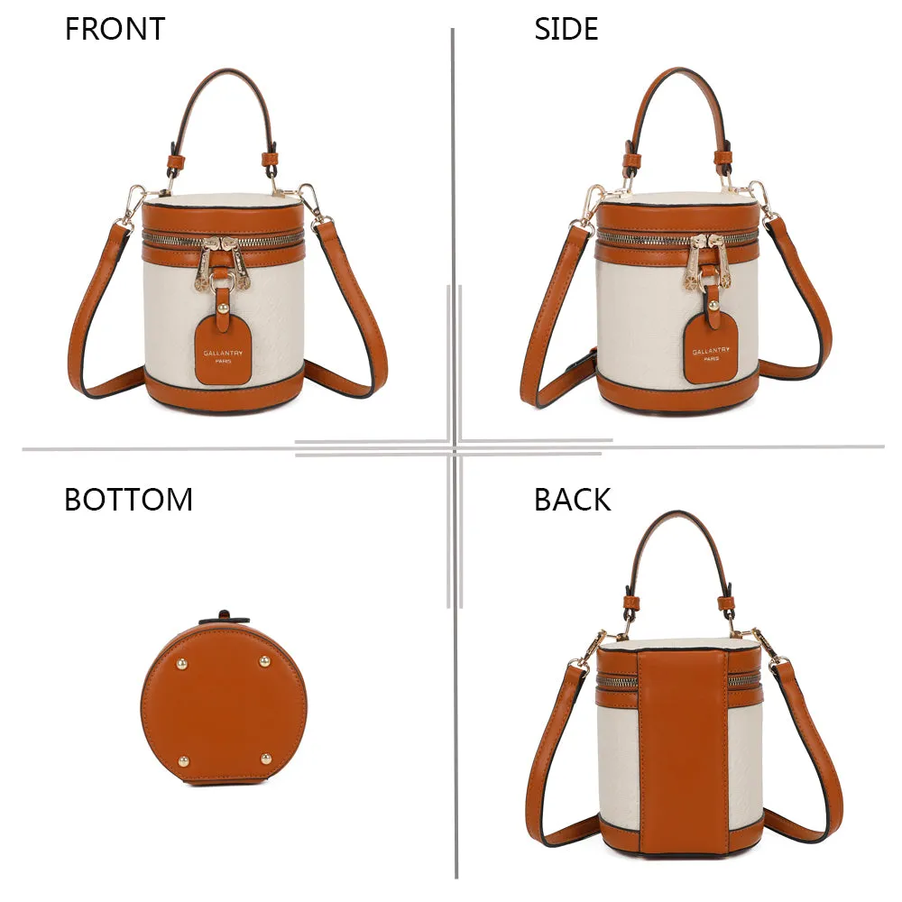 Gallantry Cylia petit sac cylindrique marron beige
