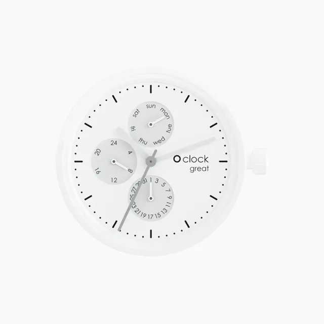 O bag O clock great mécanisme montre blanc ton sur ton