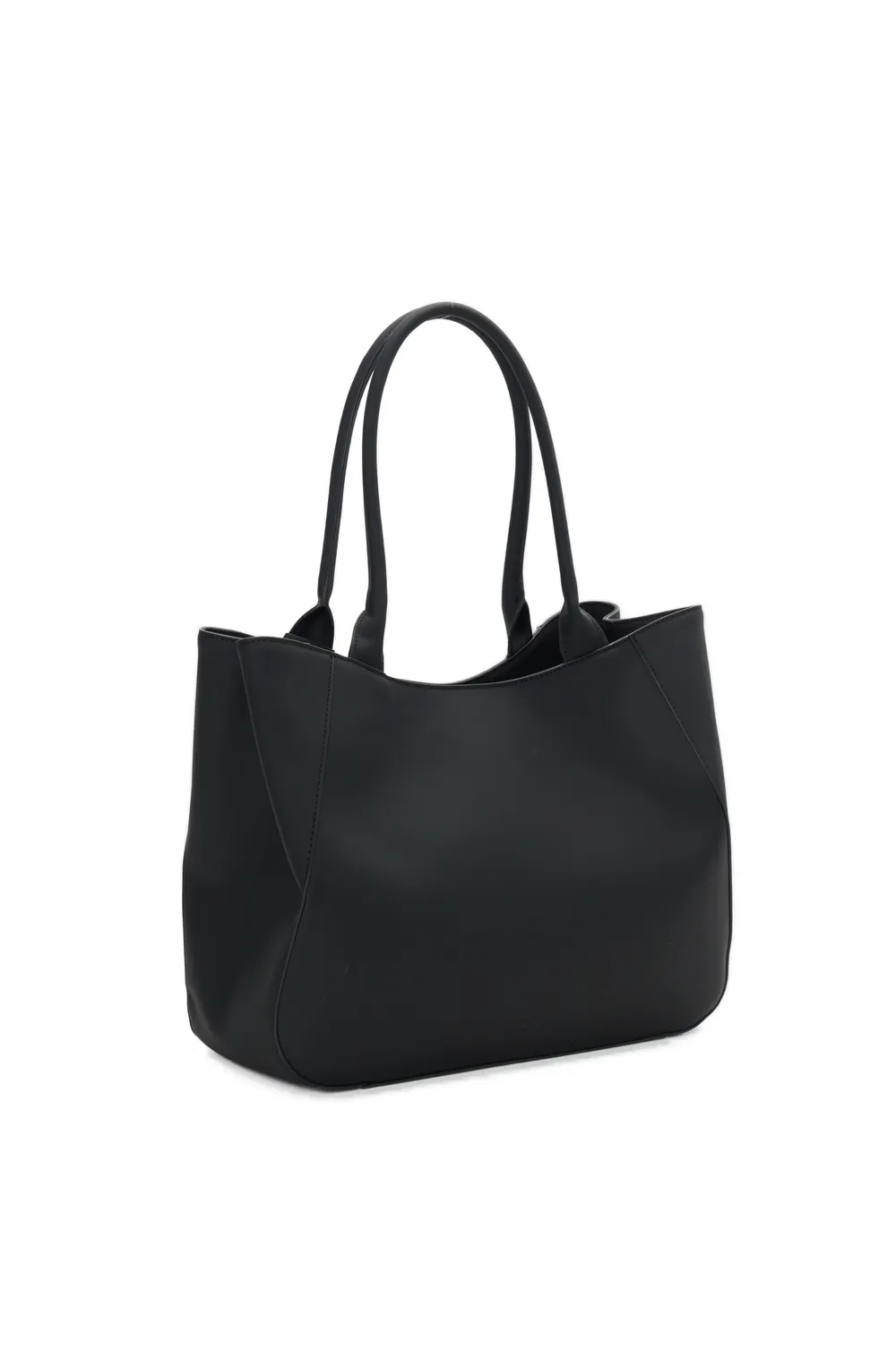 O bag Courmayeur shopper tissu gommé noir