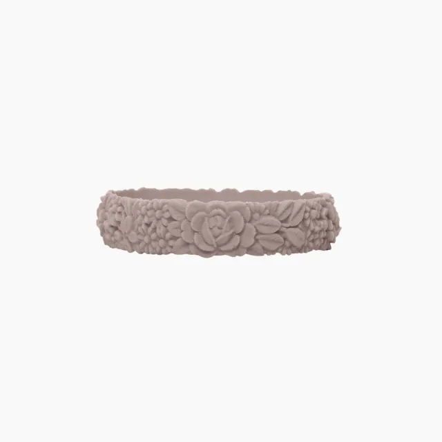 O bag Flower Slim bracelet silicone tortora taille M
