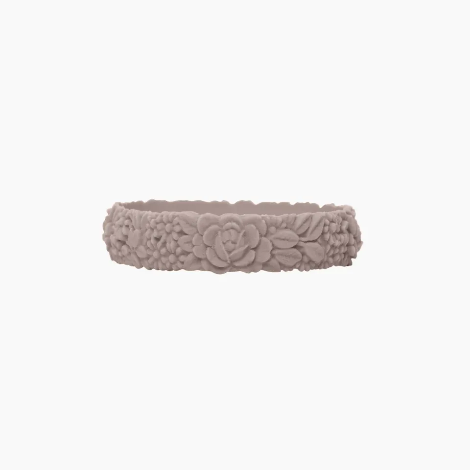 O bag Flower Slim bracelet silicone tortora taille M