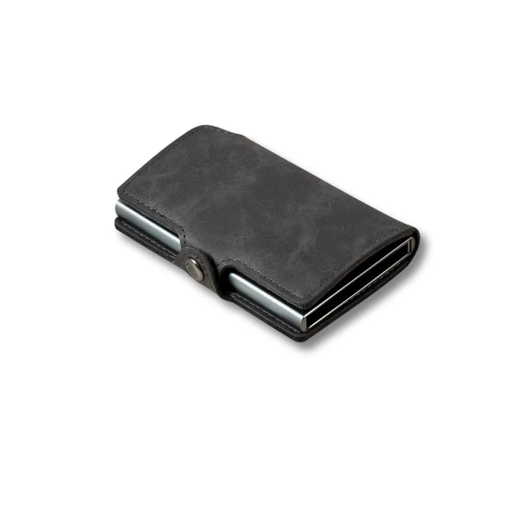 Maison Sacoches Ivar porte-cartes homme aluminium café RFID