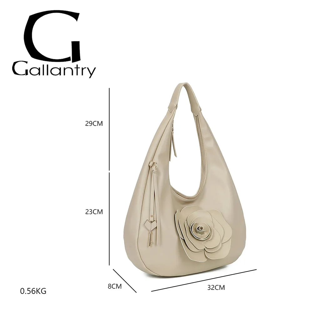 Gallantry Paris Fleur de Lune sac hobo épaule noir