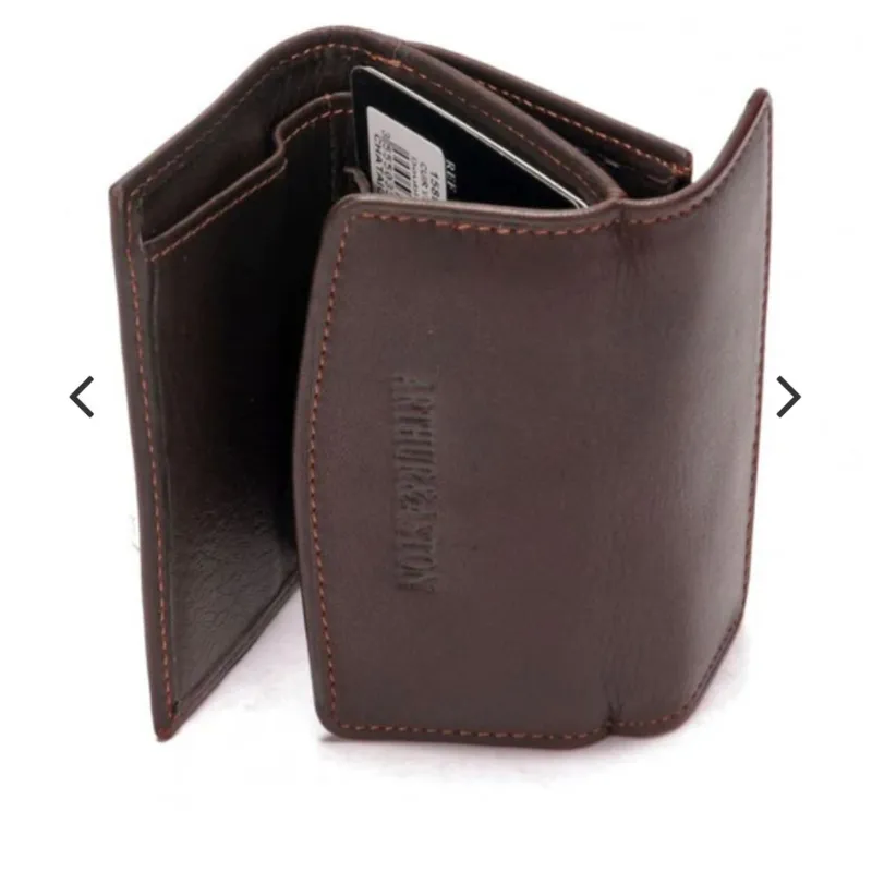 Hexagone Cuir AA Burger porte-monnaie cuir marron compact