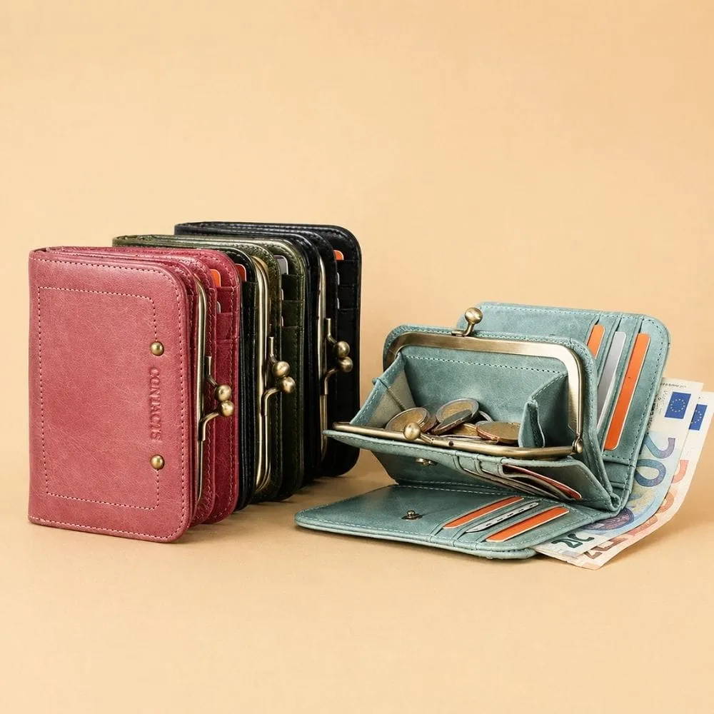 Maison Sacoches Aria porte-monnaie compact femme cuir 16 cartes
