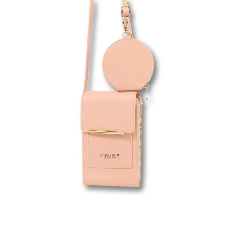Maison Sacoches Lyséa mini sacoche téléphone marron tactile