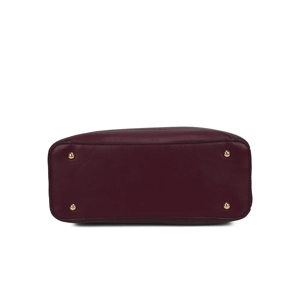 Gallantry La Célénie sac à main bandoulière Bordeaux grainé
