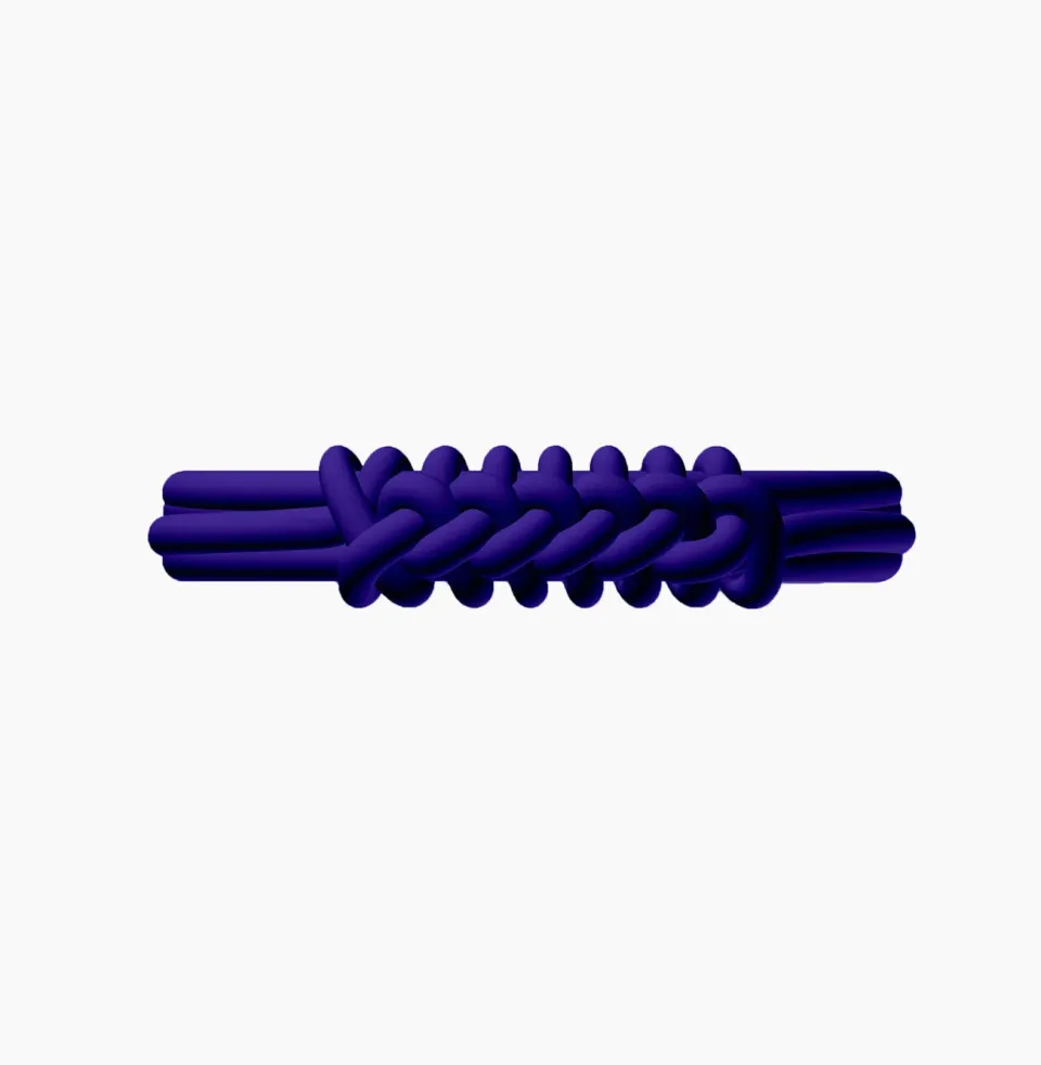 O bag O bracelet Knot Double bracelet bleu iris taille M