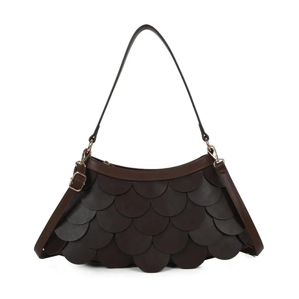 Gallantry La Écaille sac épaule Coffee écailles