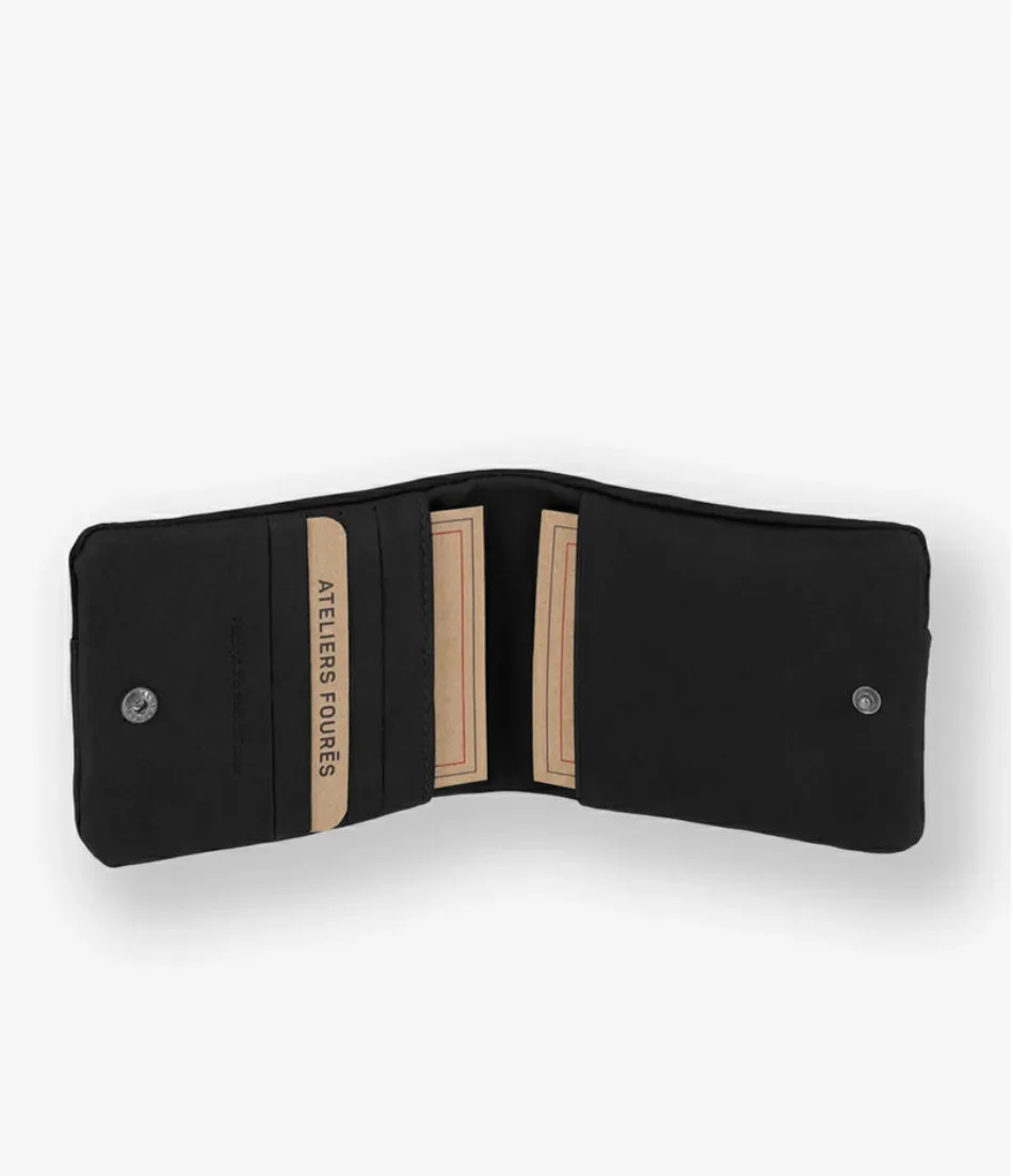 Hexagone Cuir Baroudeur portefeuille cuir noir zippé