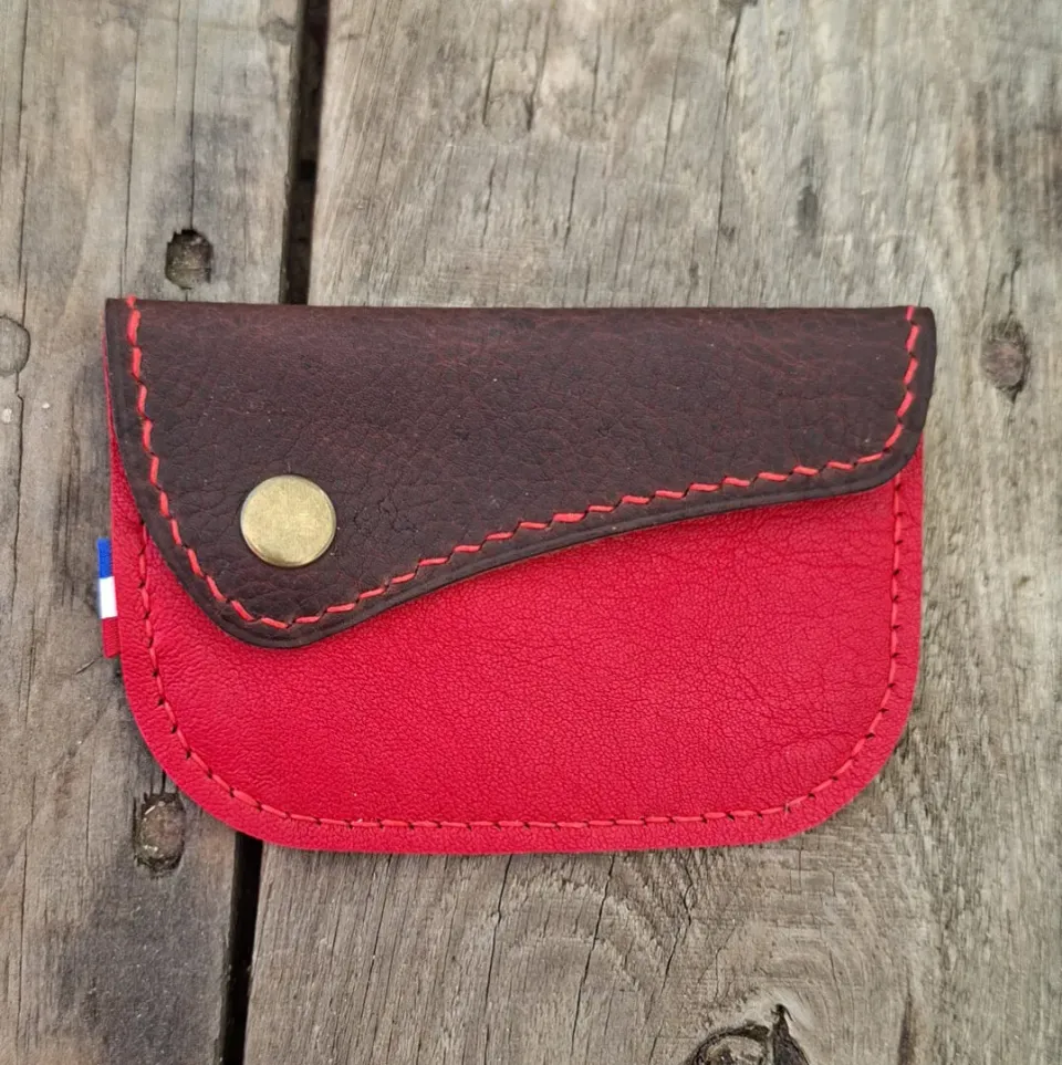 Atelier Anne R Rouge Passion porte-monnaie cuir rouge