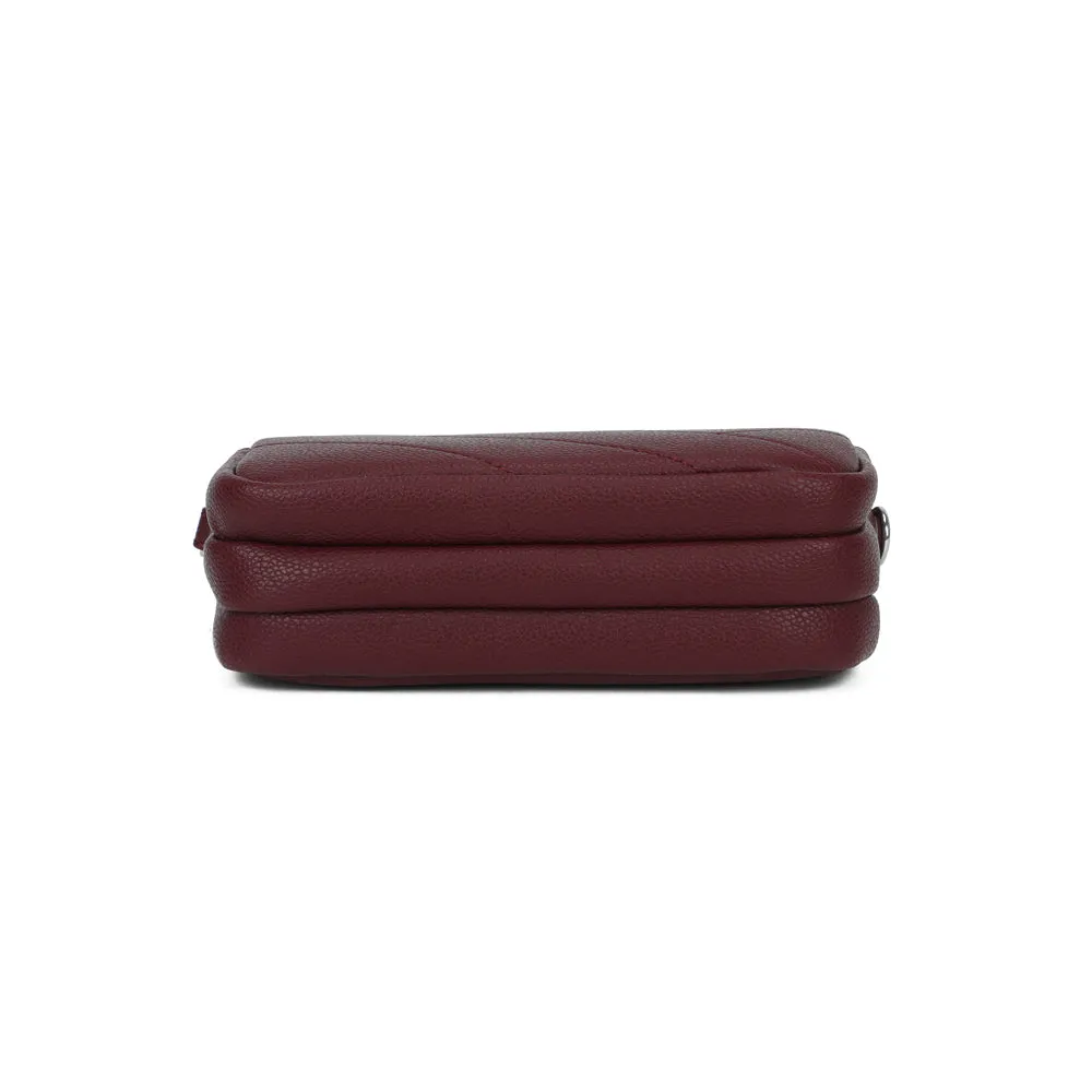 Gallantry Paris La Nox sac bandoulière bordeaux 3 zips