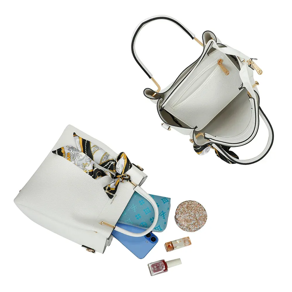 Gallantry Paris Nina sac à main beige foulard grainé